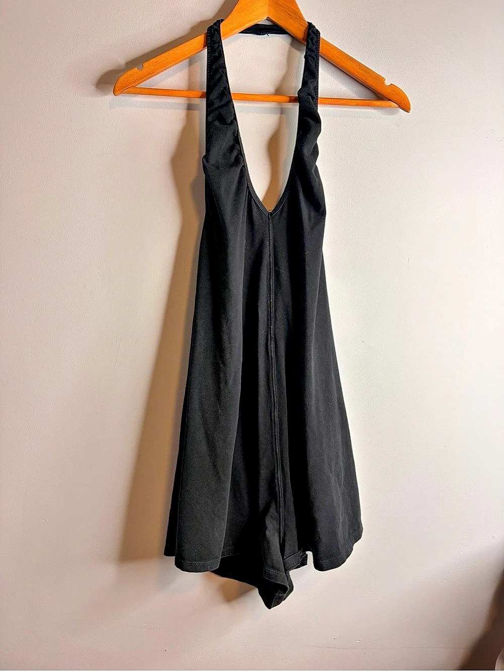Free People Hot Shot Halter Romper Black Size Small
